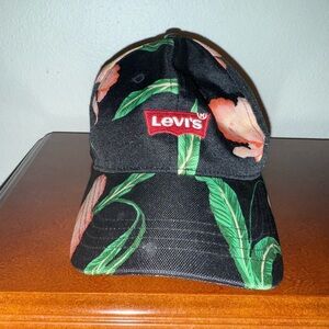 Levi's Black Cap with Floral Pattern